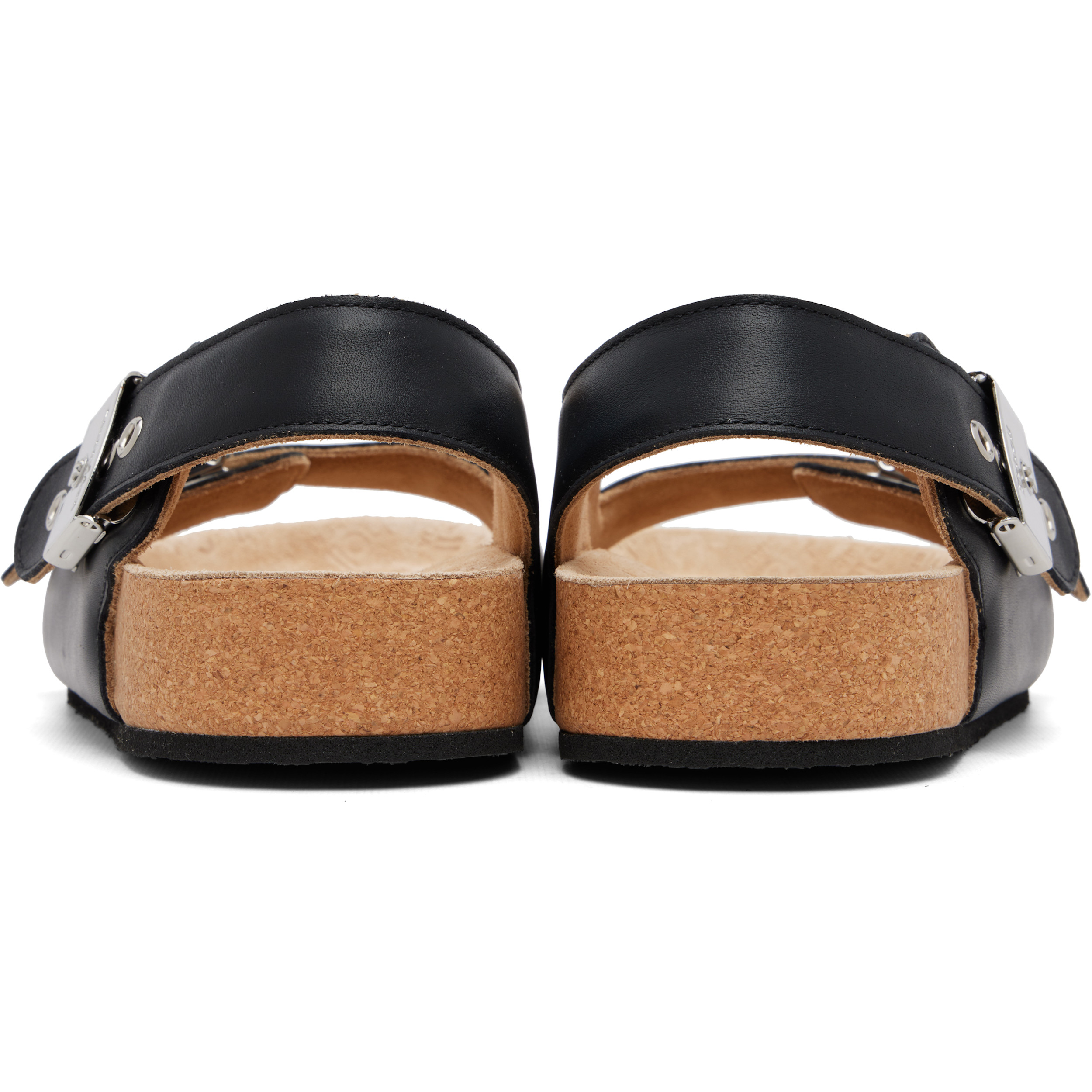 Black Scholl Edition Calfskin Flat Sandals
