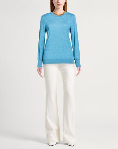 Woman Sweater Azure Size 10 Cashmere, Silk, Hemp