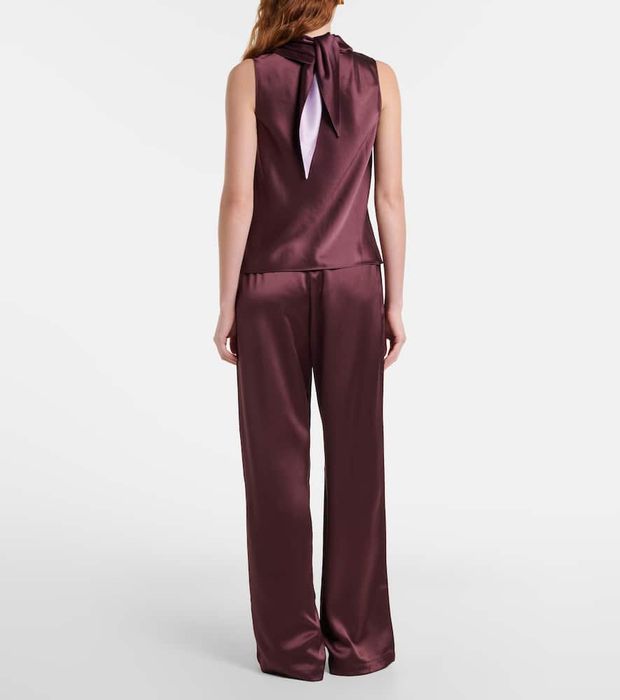 Barb satin wide-leg pants