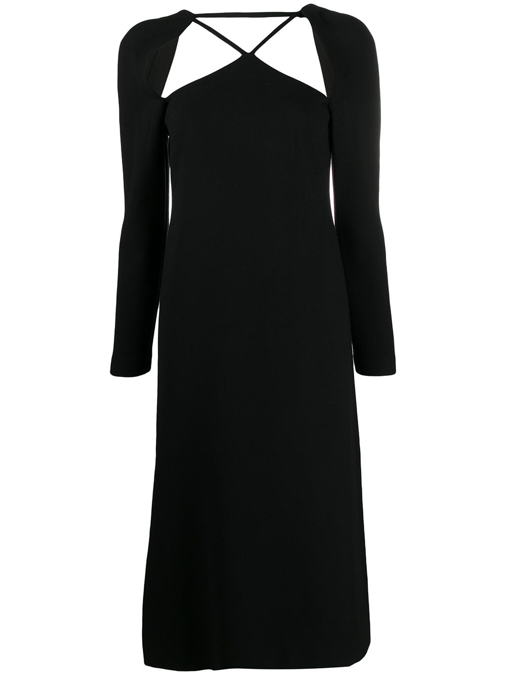 Cut-out crepe midi dress - Black