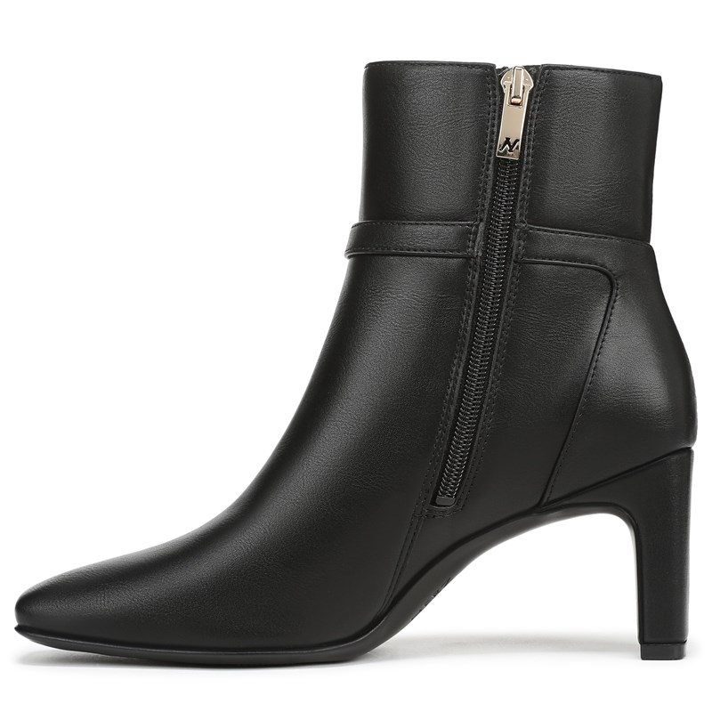 Nanette Ankle Bootie Boots, Black Faux Leather