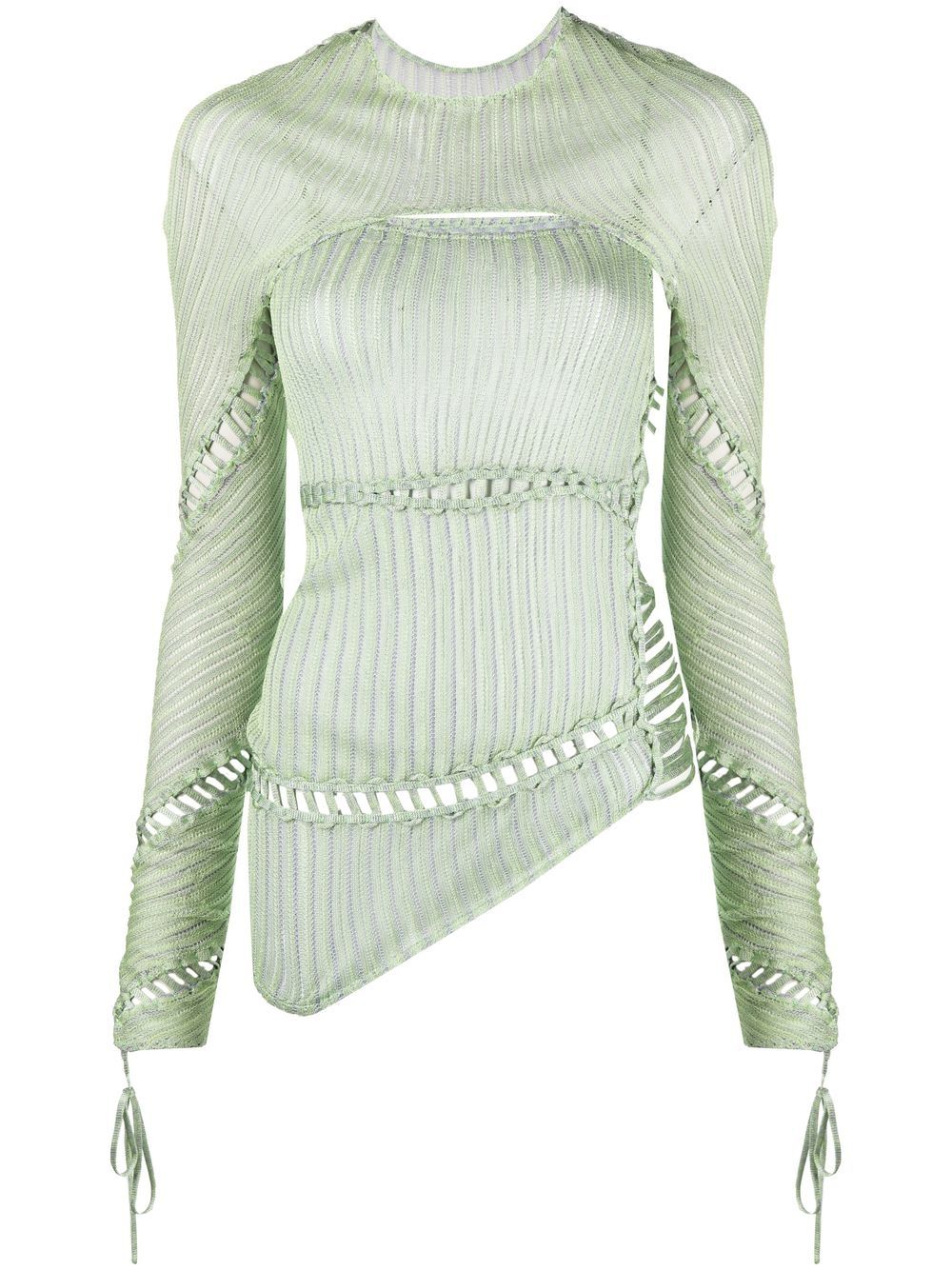Jigsaw asymmetric knitted top - Green