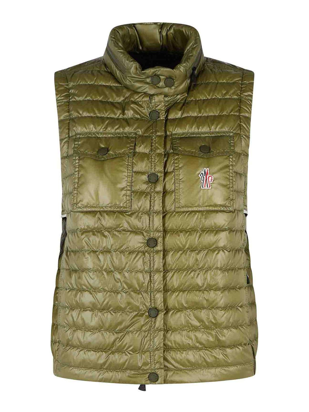 Gumiane Padded Vest With Green Polyamide Hood