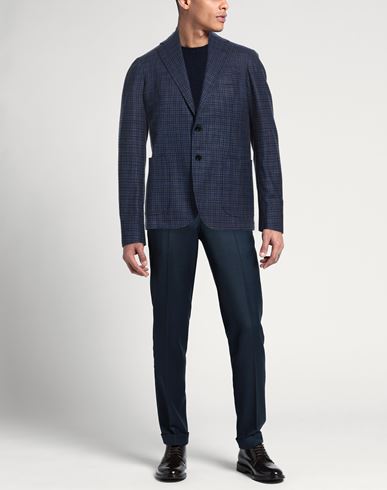 Man Blazer Navy Size 36 Virgin Wool, Silk, Linen