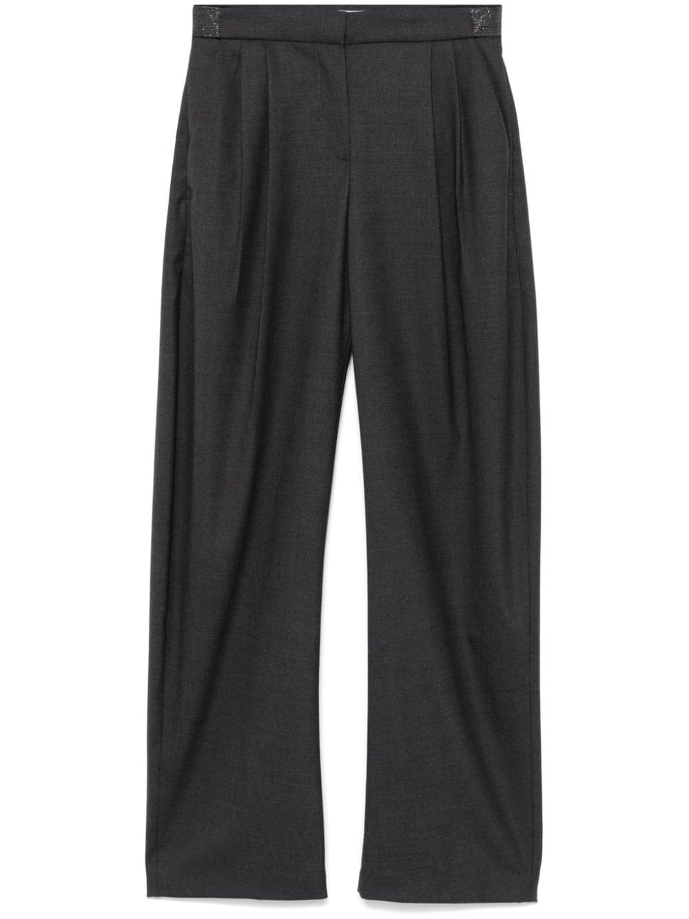 Virgin Wool Tailored Trousers — grey