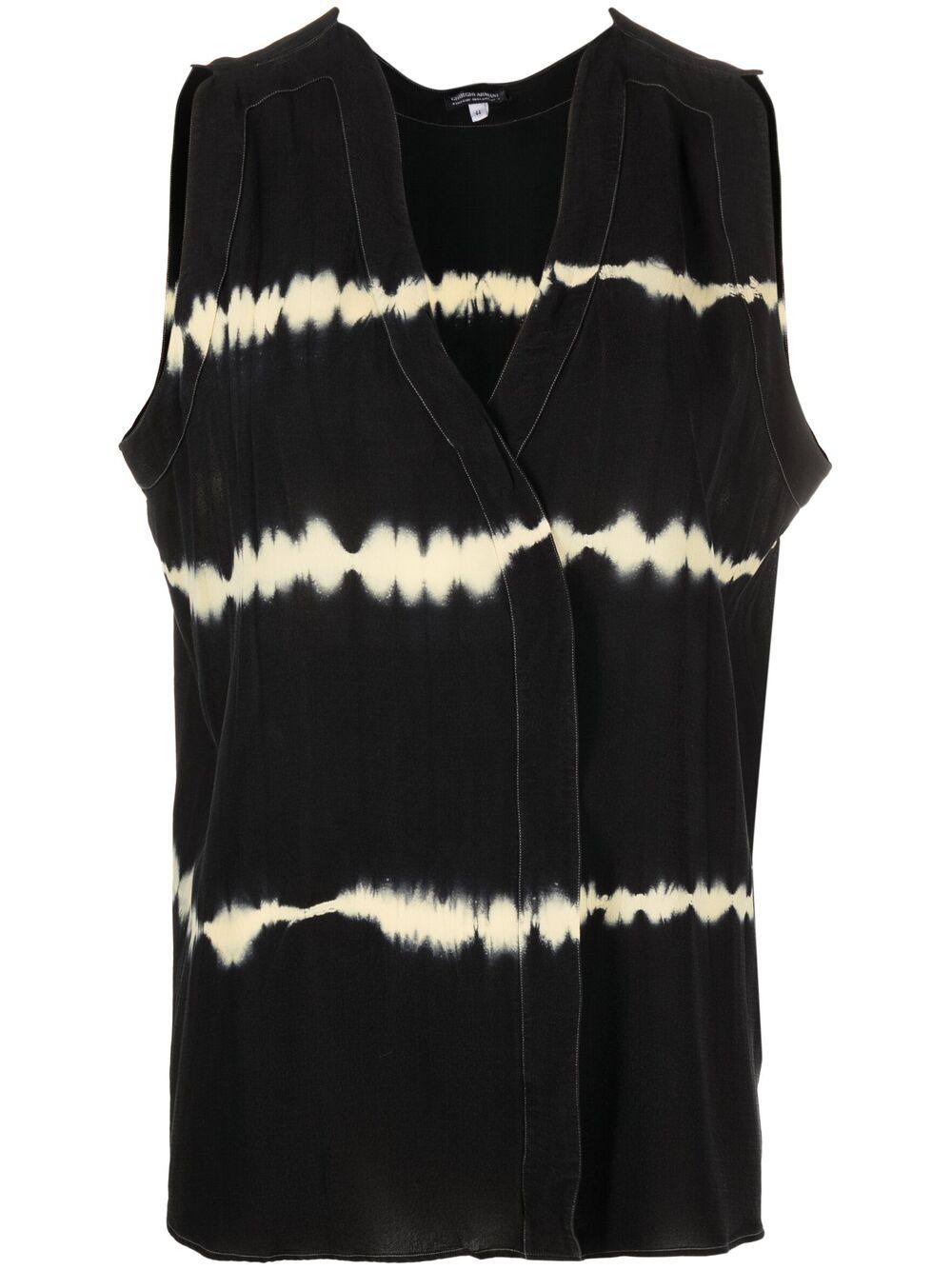 2000s tie-dye print sleeveless top - Black