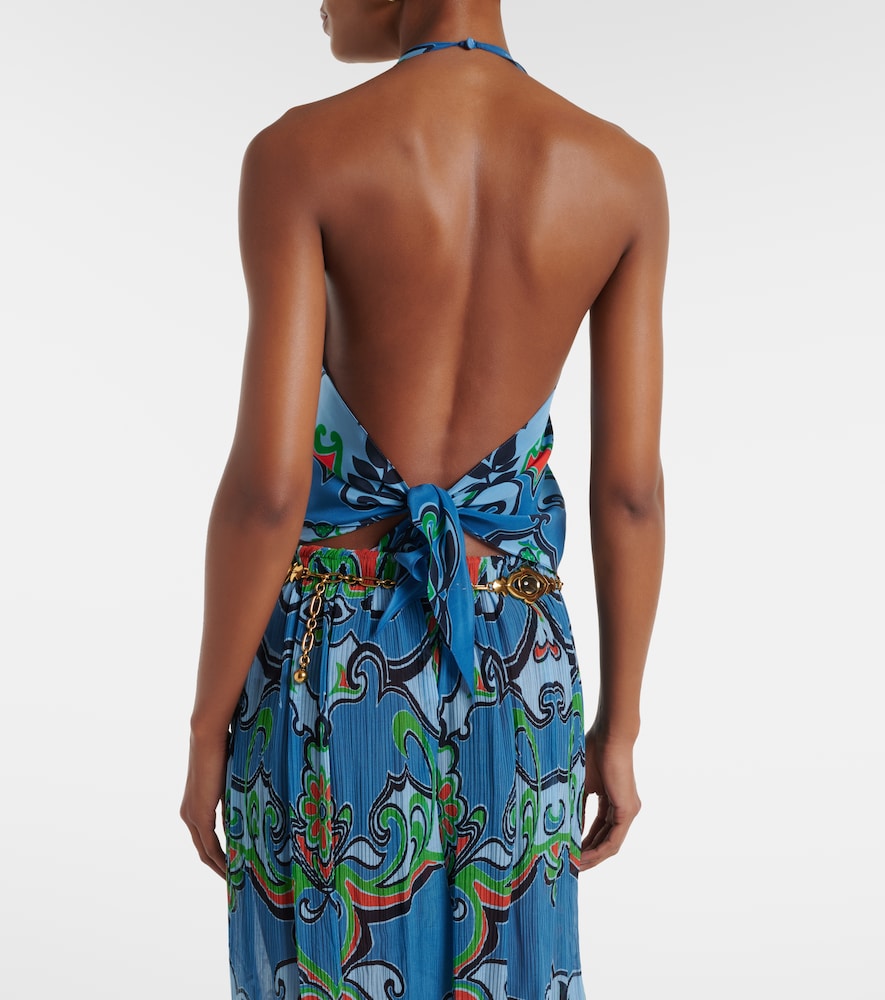 Printed silk top