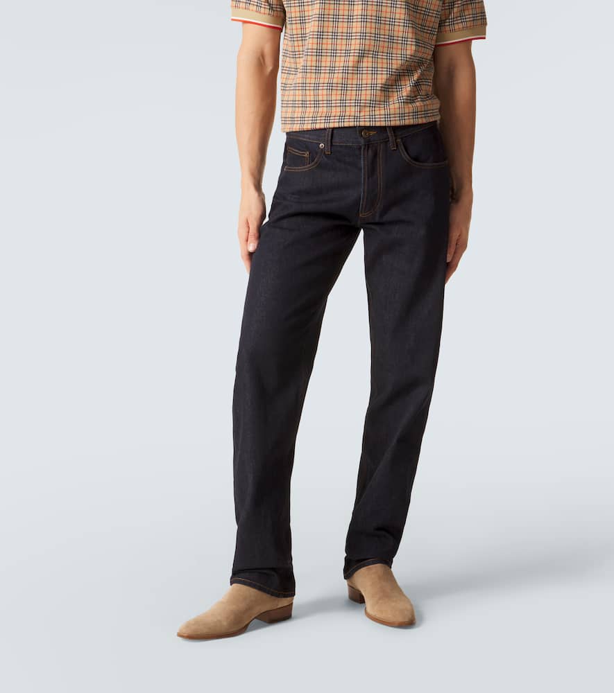 Mid-rise straight-leg jeans