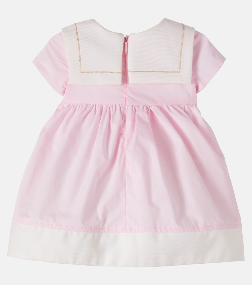 Baby floral-appliqué cotton poplin dress