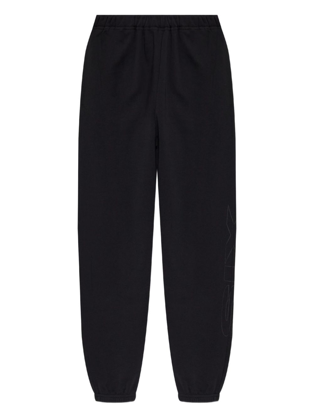 Elasticated drawstring track pants - Black