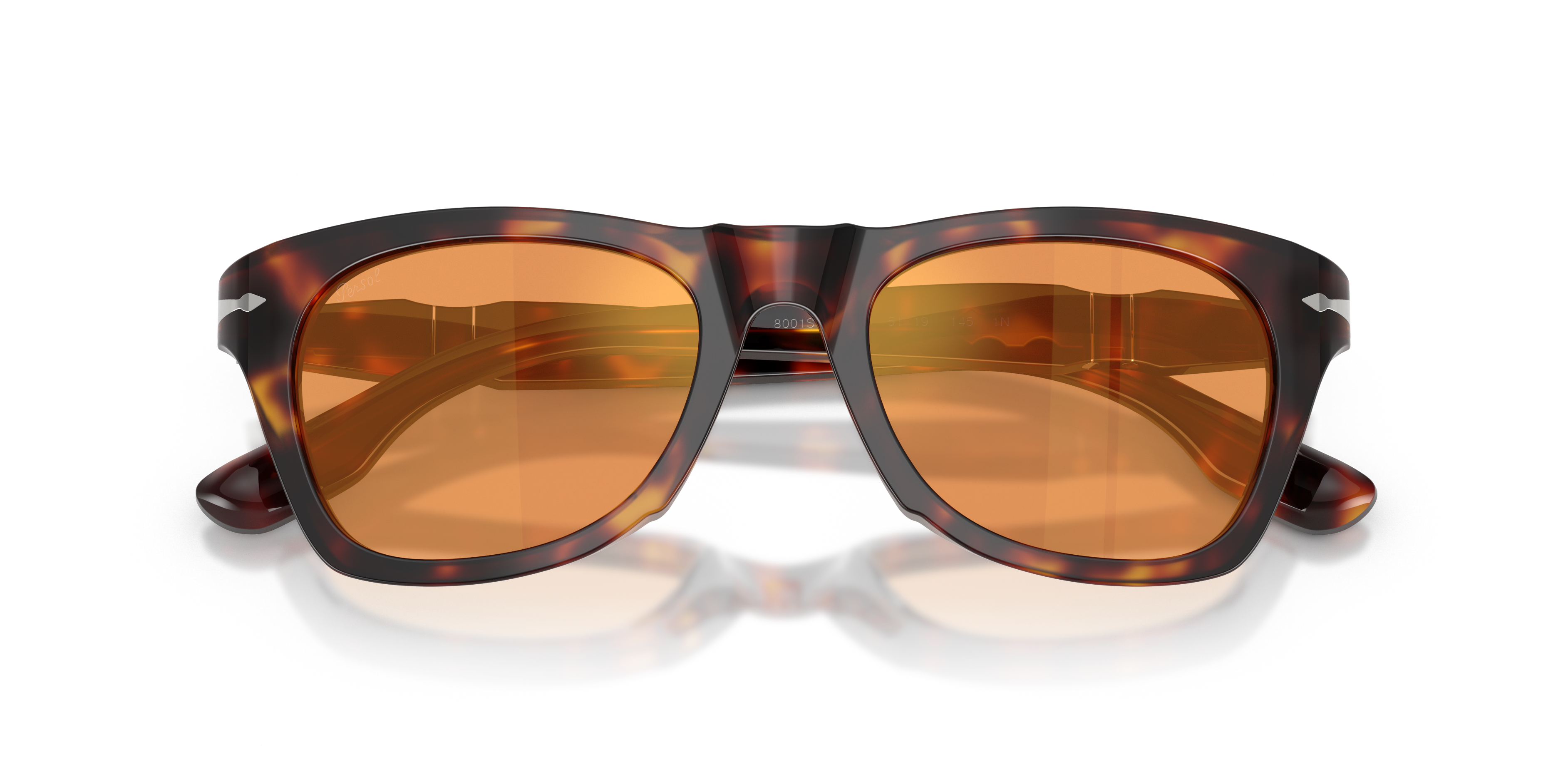 Persol Unisex Persol PO8001S 24/3L Gafas de sol Acetato Tortuga Amarillo Pantos Espejo