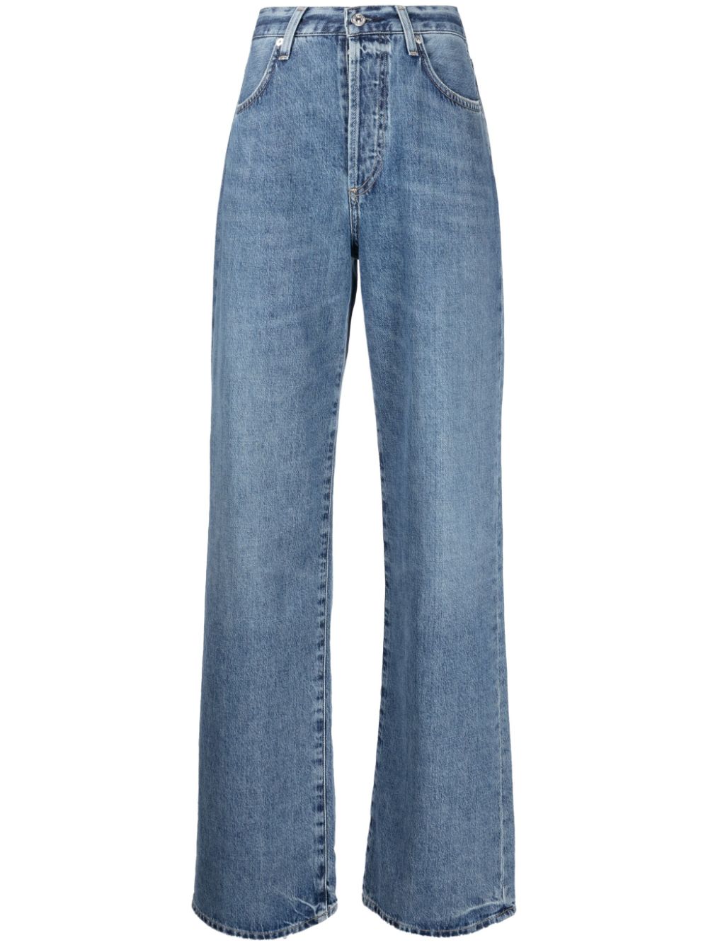 Logo-patch organic cotton jeans - Blue