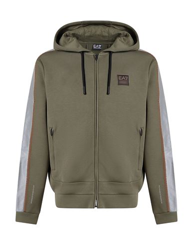 Man Sweatshirt Military green Size L Cotton, Polyester