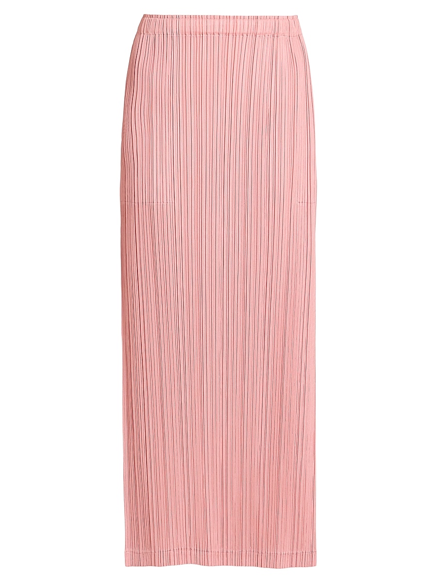 Women's Thicker Bottoms Plissé Maxi Skirt - Coral Pink