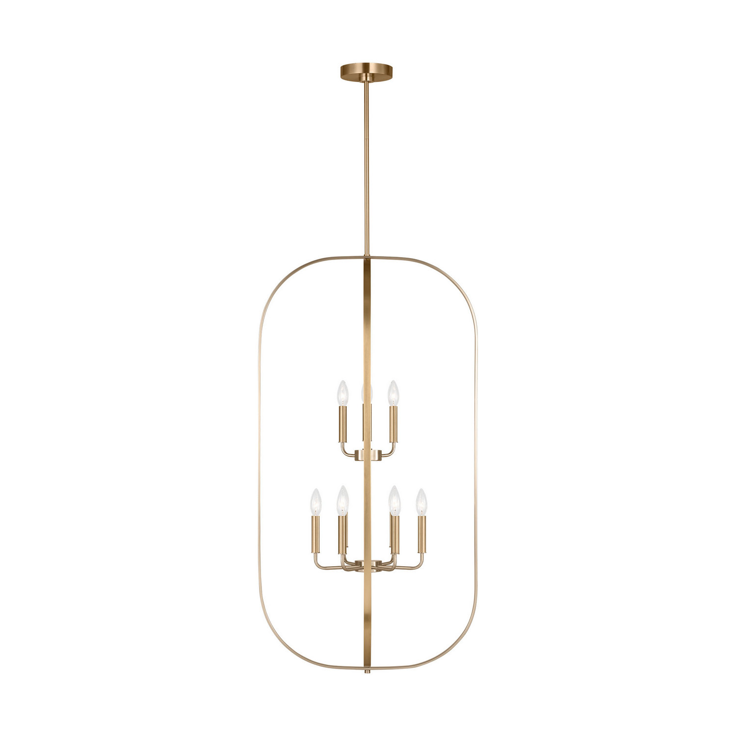 Satin Brass Chandelier from the Loretto Collection
