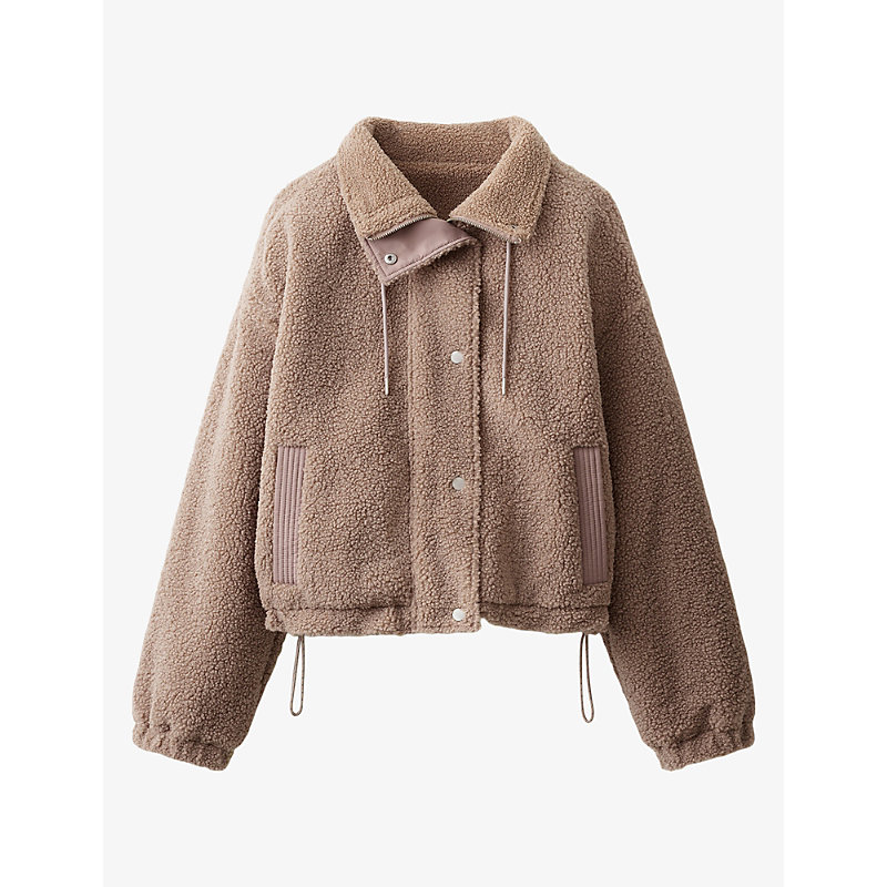 Womens Relaxed-Fit Borg Jacket