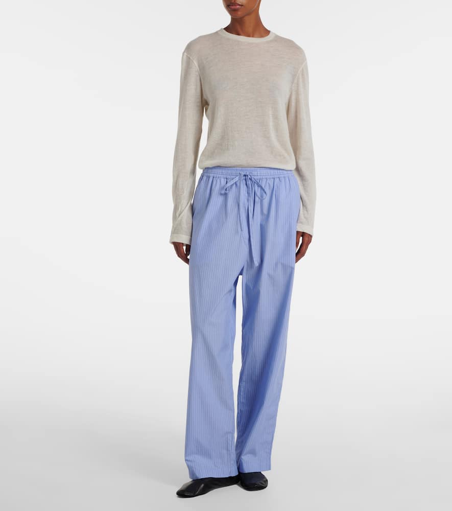 Orien striped cotton wide-leg pants