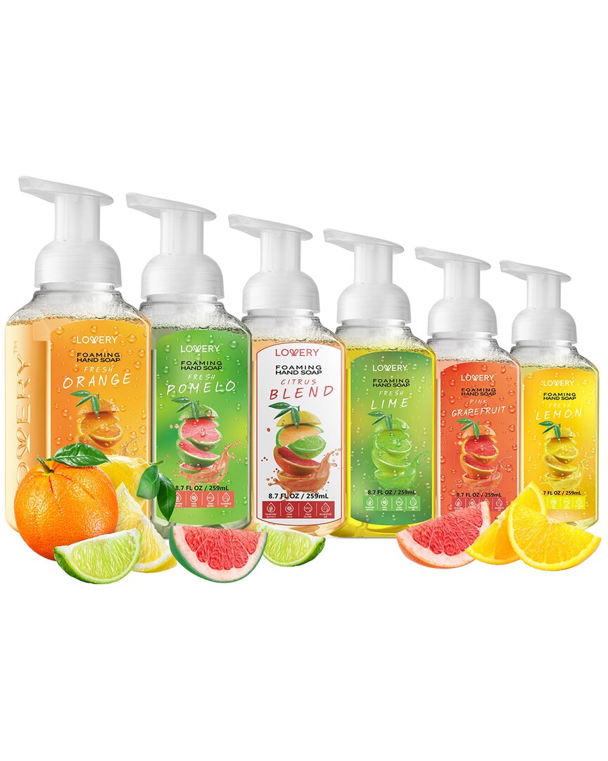 Set of 6 Foaming Hand Soaps in Citrus Scents, Moisturizing Hand Wash