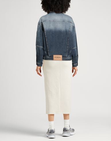 Woman Denim outerwear Blue Size 2 Cotton, Elastane, Polyester, Acrylic
