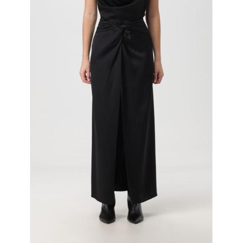 Heida satin wrap maxi skirt - Black