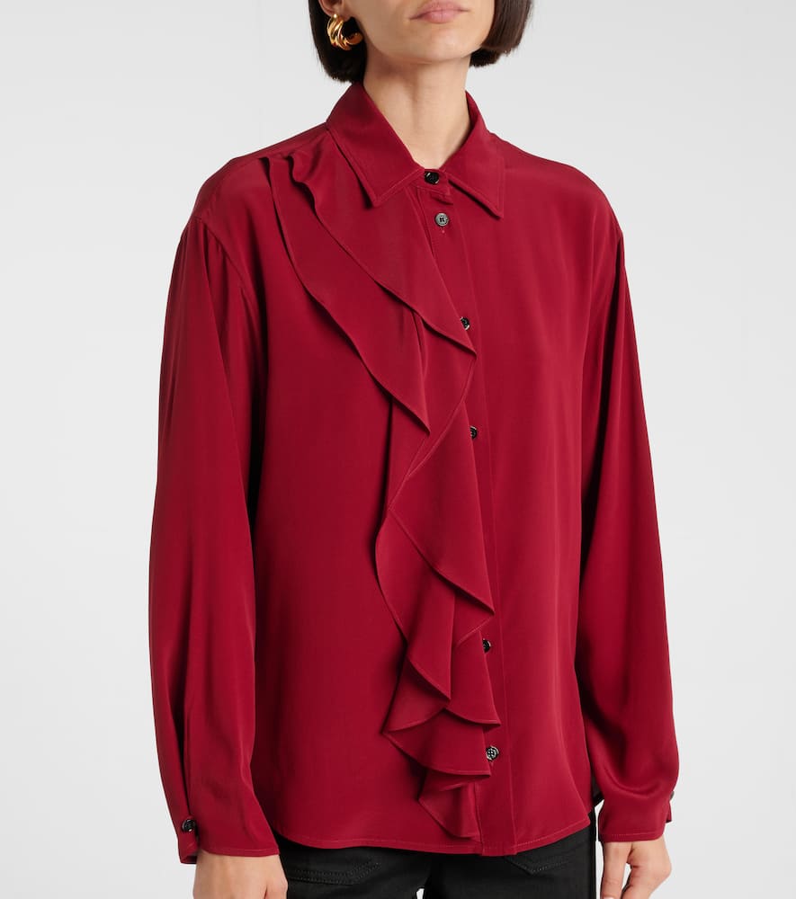 Ruffled silk blouse
