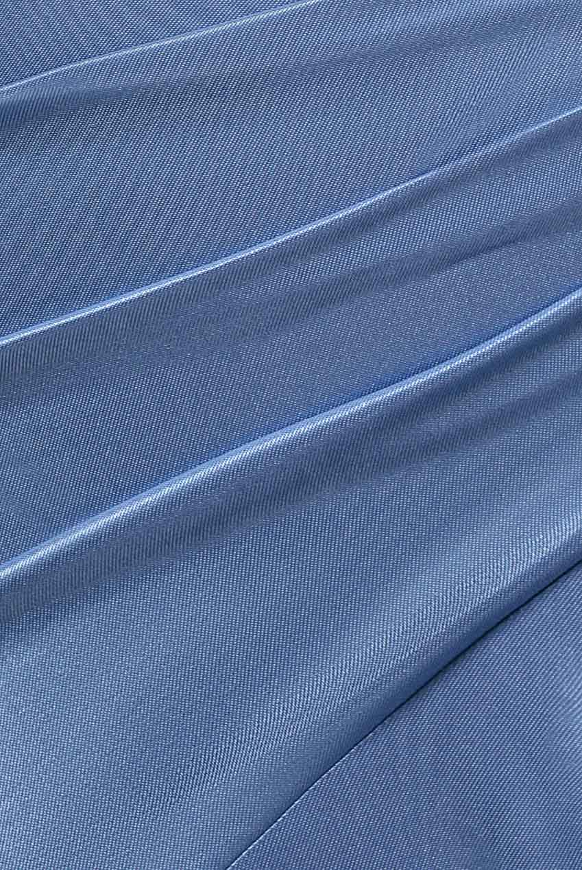 Goddiva Satin Off Shoulder Pleated Maxi Dress - Dusty Blue