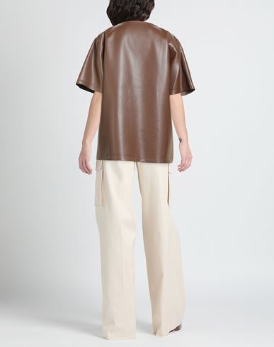 Woman Top Chocolate brown Size S Polyester