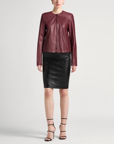 Woman Jacket Plum Size 0 Lambskin