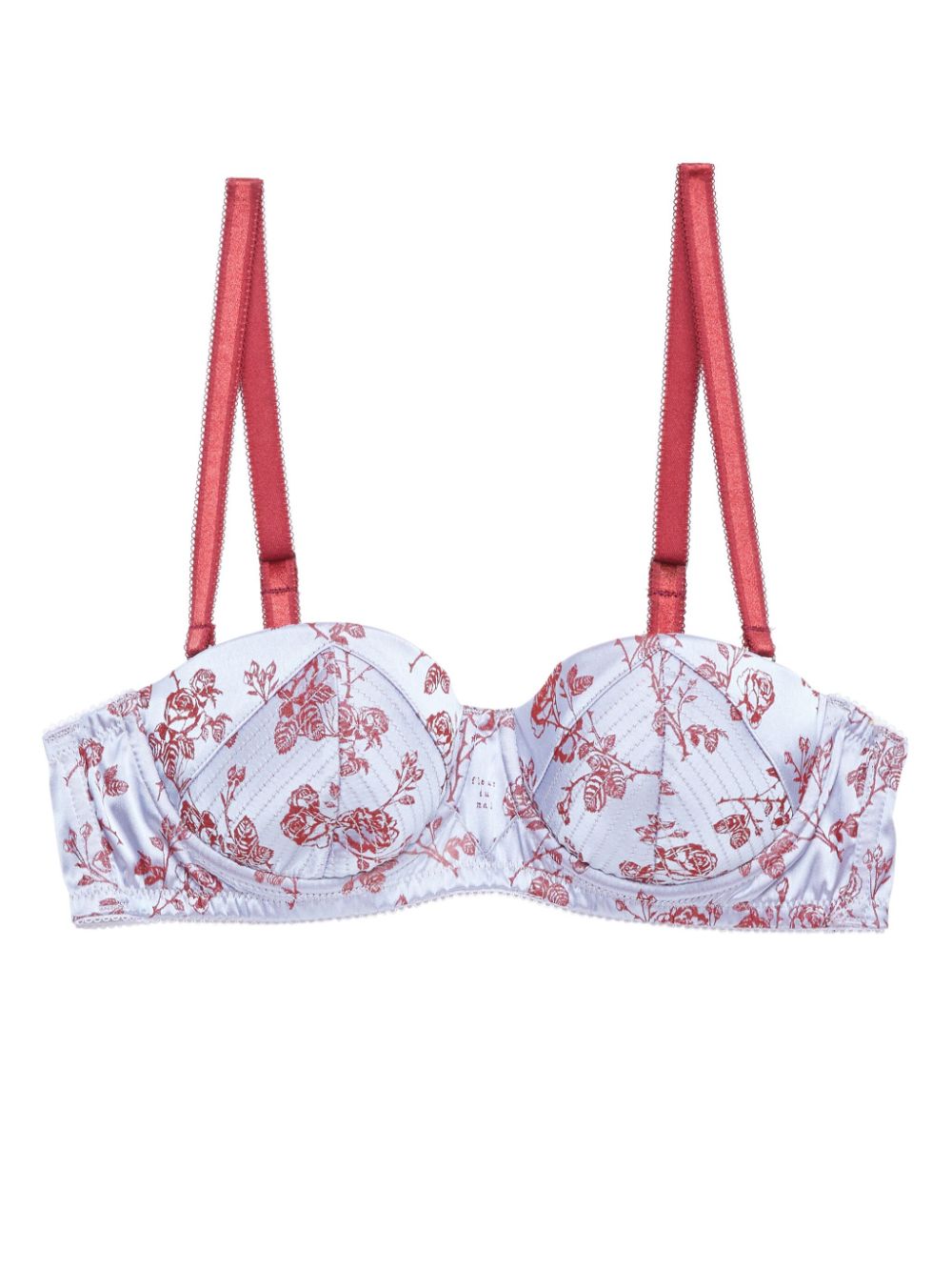 Rose Jacquard Topstitch Convertible balconette bra - Blue