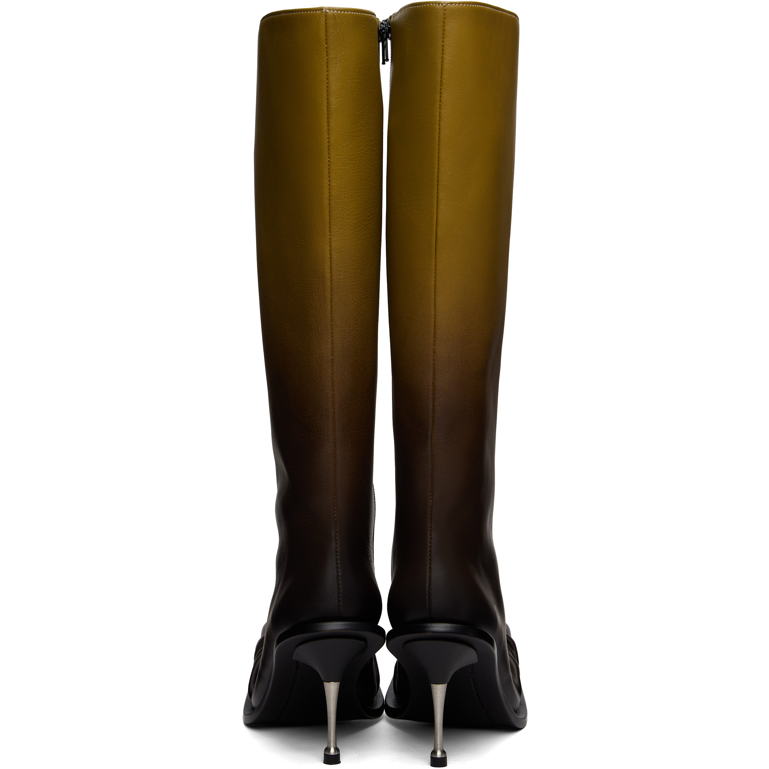 Brown Stiletto Heel Classic Square Toe Boots