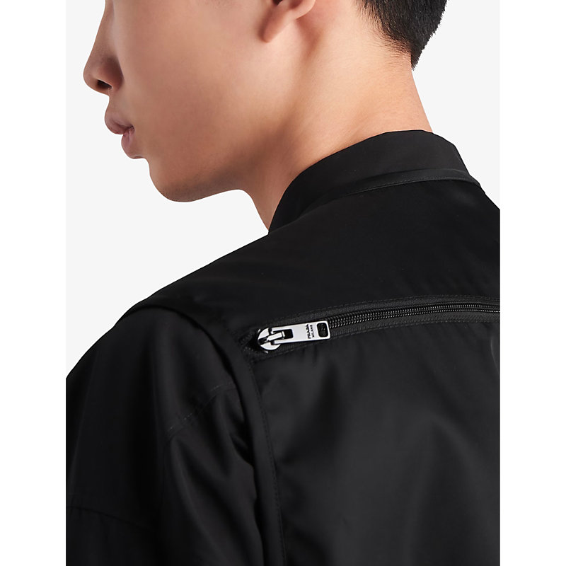 Mens Black Logo-print Quilted-pattern Re-Nylon Vest