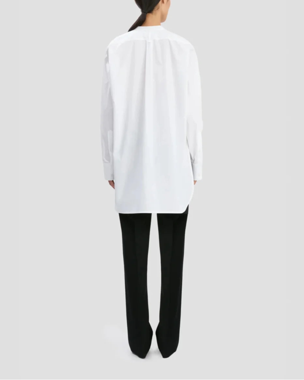 Double Bib Detail Shirt In White