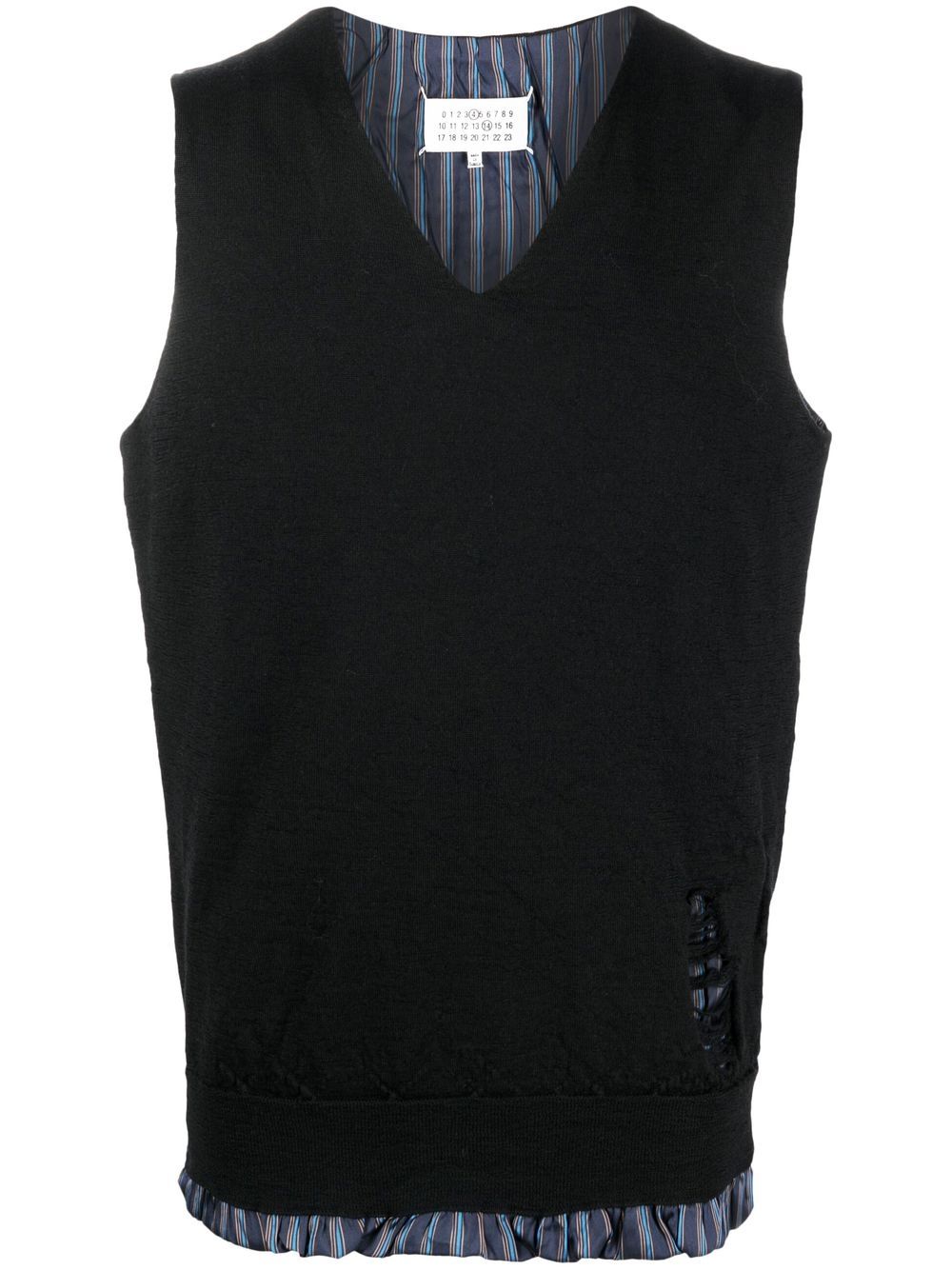 Ruched V-neck vest - Blue