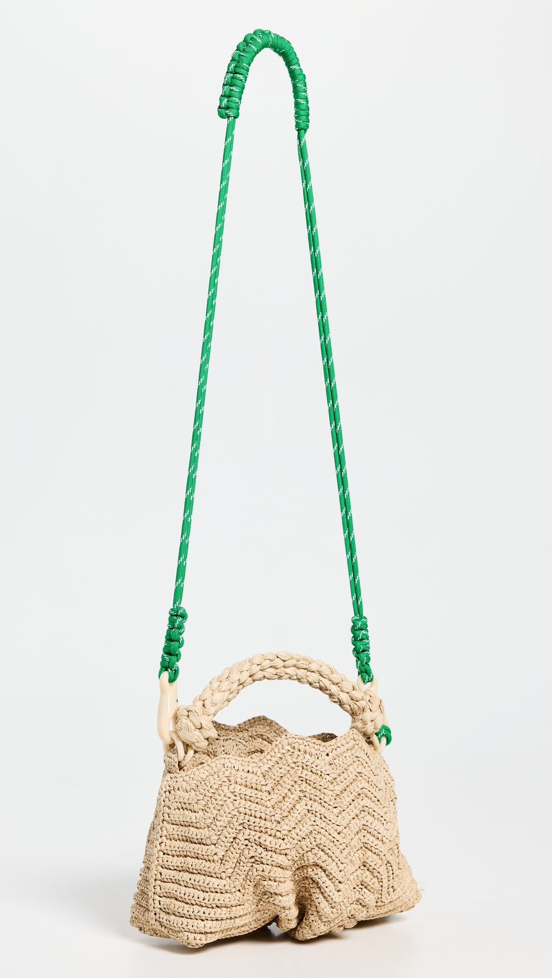 ALÉMAIS Horizon Raffia Shell Crossbody Bag Natural One Size