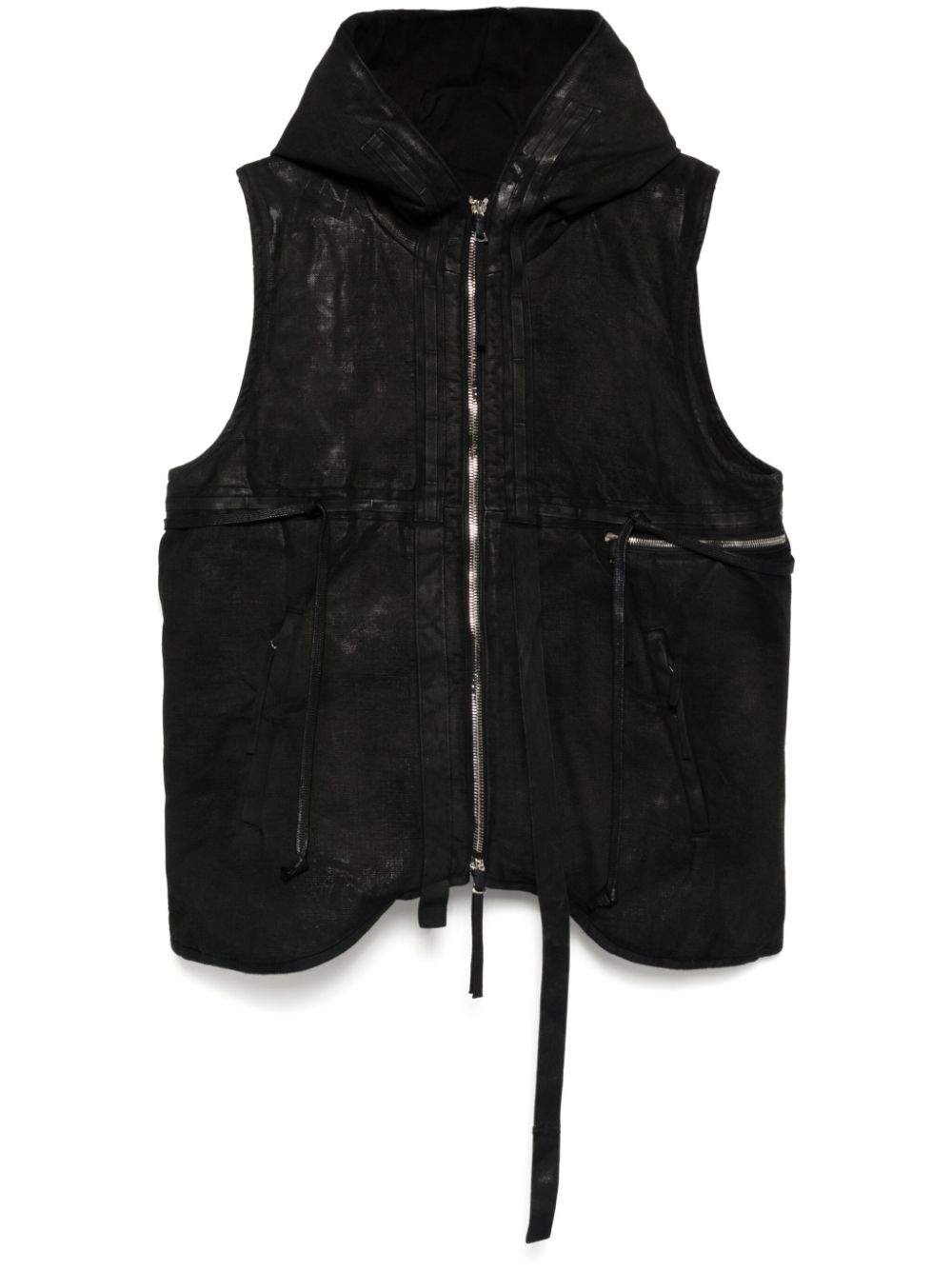 Padded hooded vest - Black