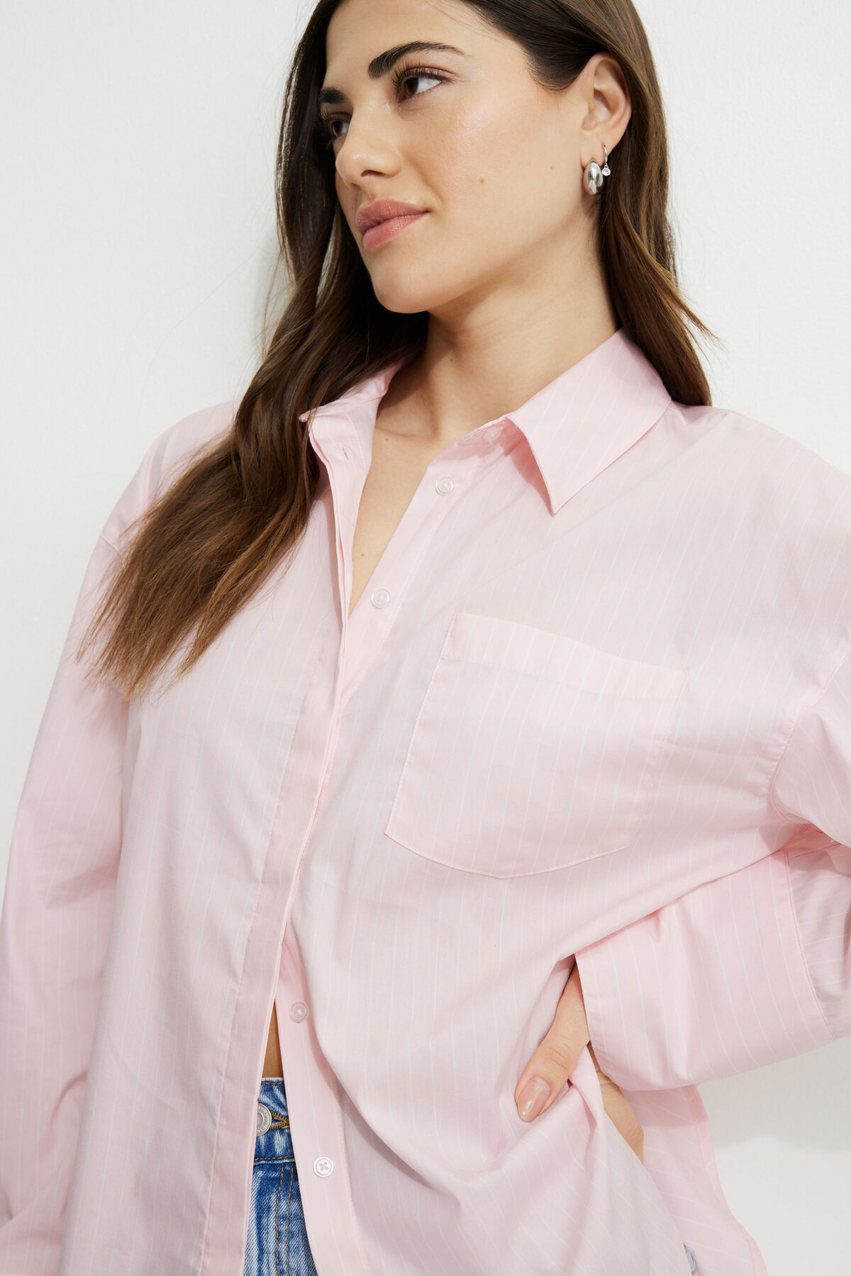 Monroe Striped Oversized Poplin Shirt