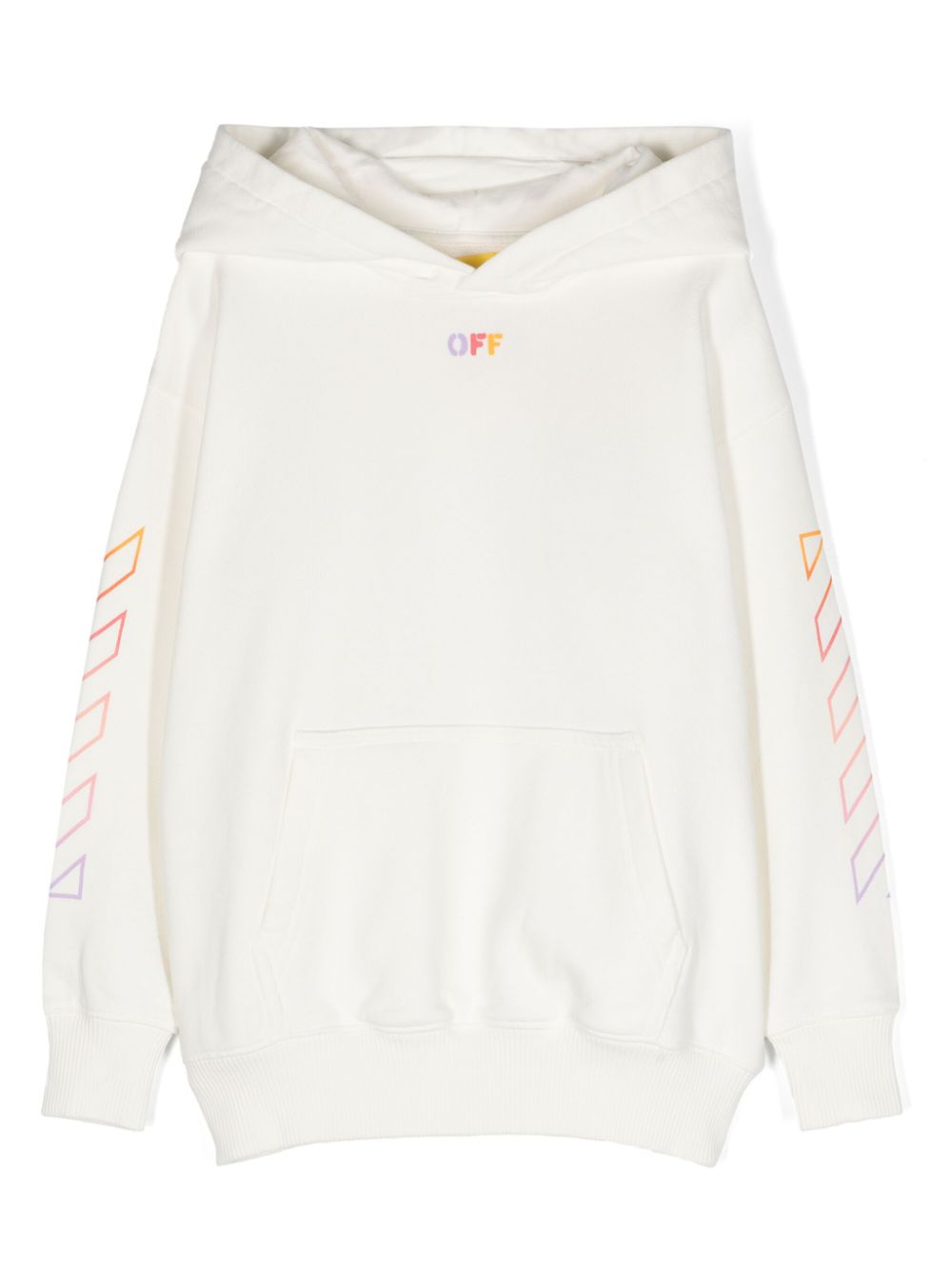 Diag-stripe-print cotton hoodie