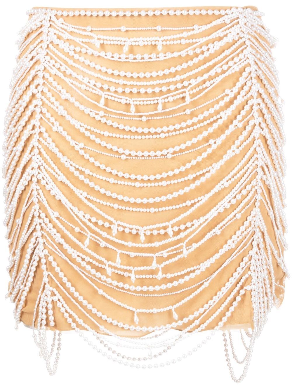 Pearl-embellished skirt - Neutrals