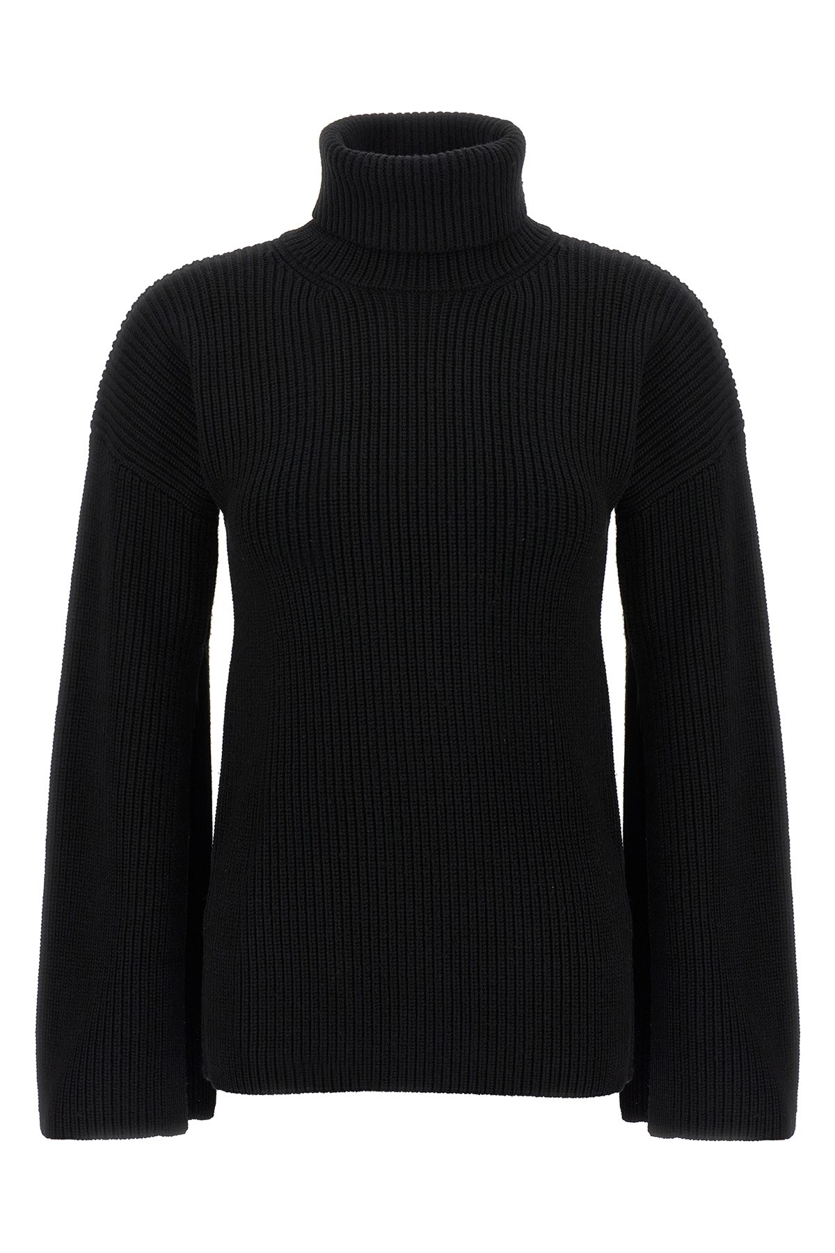 Ribbed Wool Turtleneck Sweater
