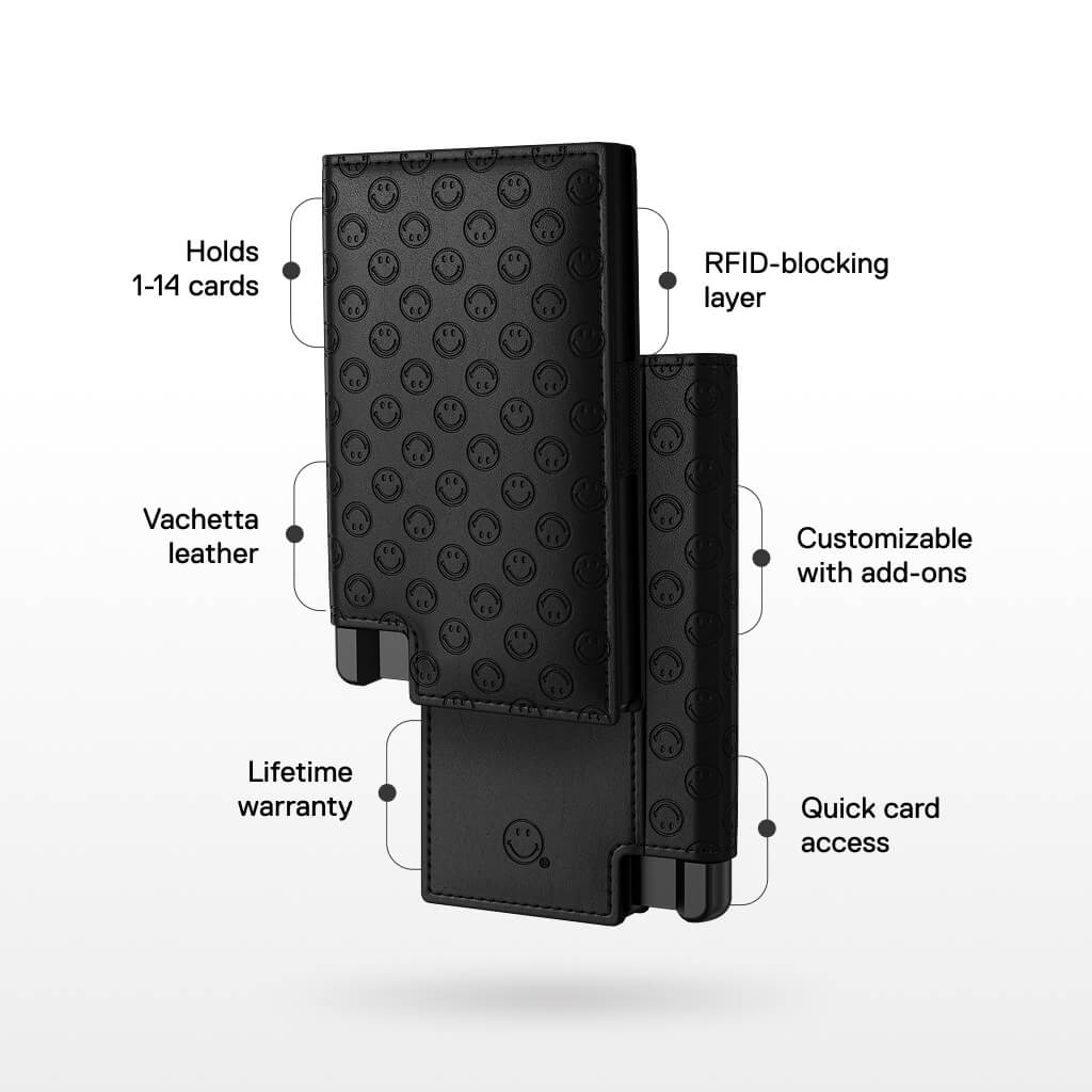 Men's Wallet - Smiley x Ekster Pro Premium Slim Men's Wallet Trackable Wallet Leather Smart Wallet RFID Blocking
