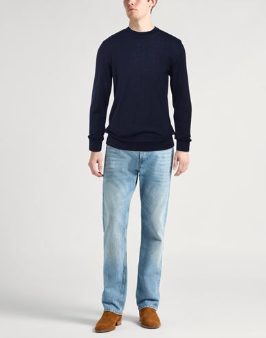 Man Sweater Navy Size S Wool, Silk