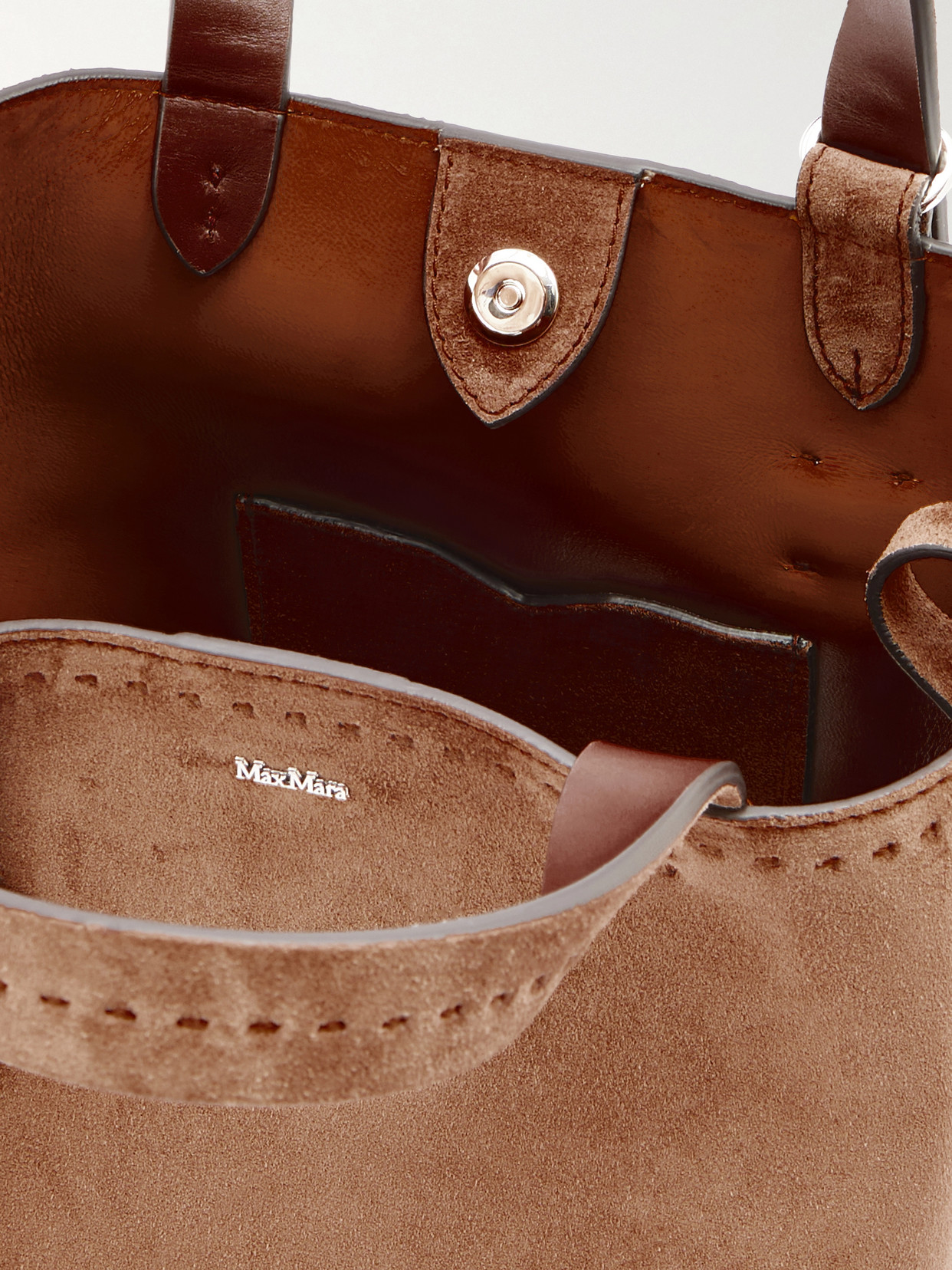 Archetipo Logo-embellished Suede Tote - Brown