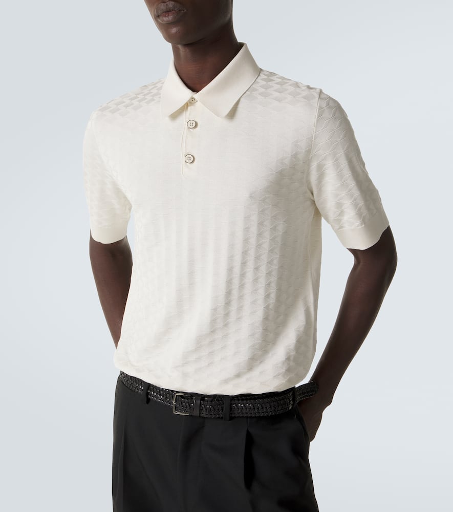DG knitted silk polo shirt