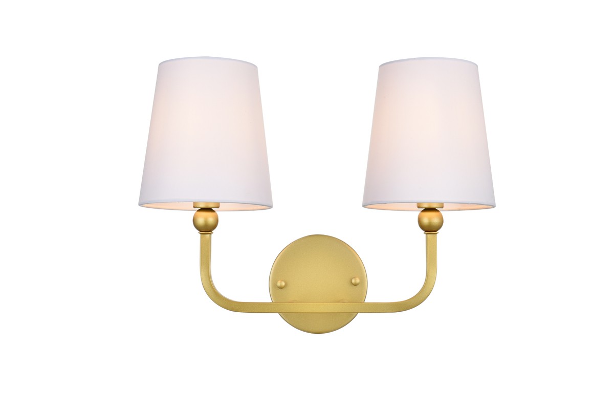 Brass and Clear Two Light Bath Sconce from the Colson Collection