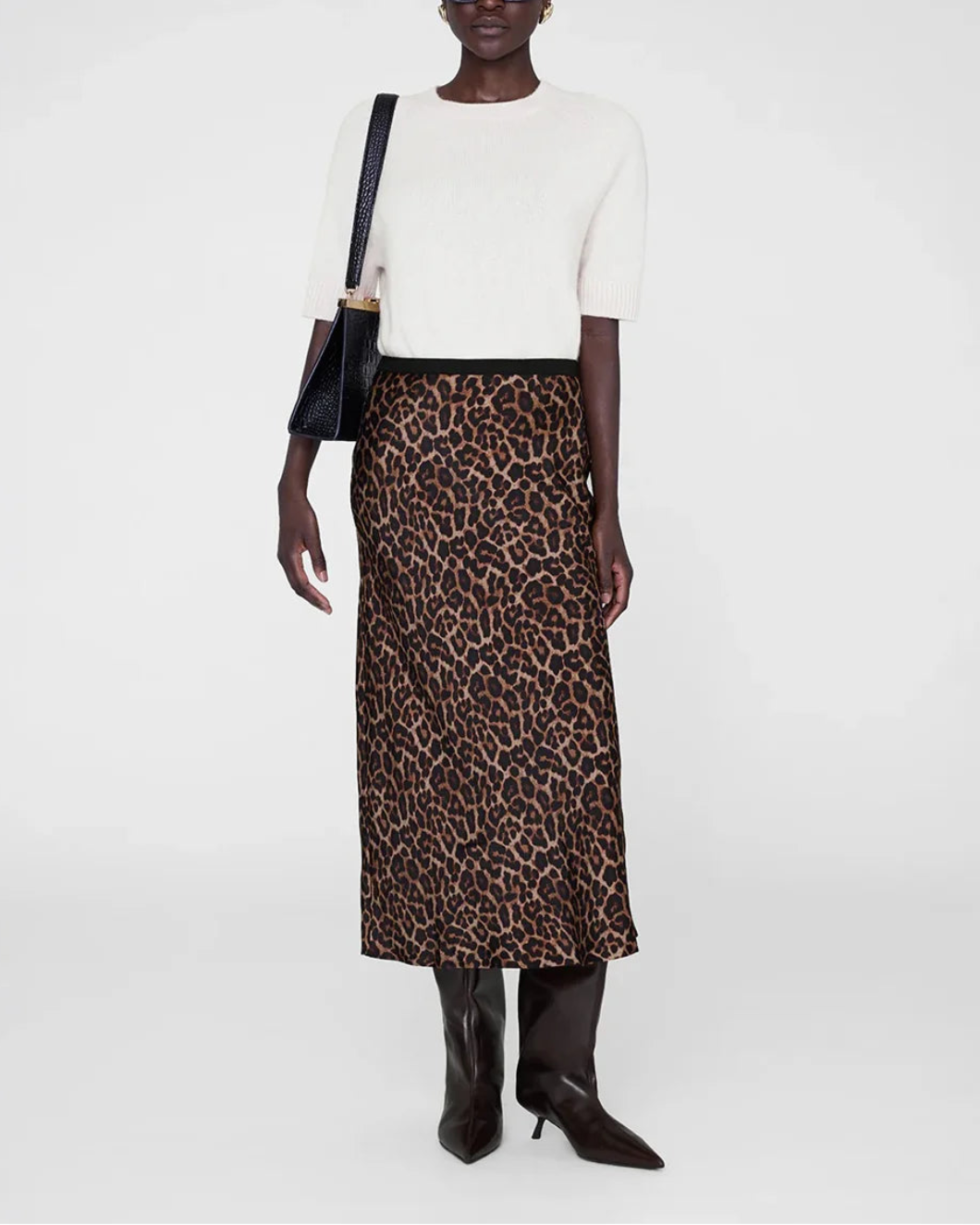 Printed Bar Silk Skirt