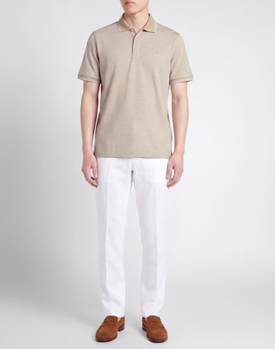 Man Polo shirt Beige Size L Cotton