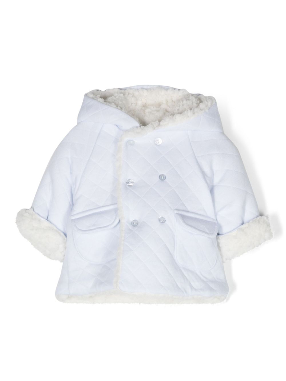 Faux-shearling padded jacket - Blue