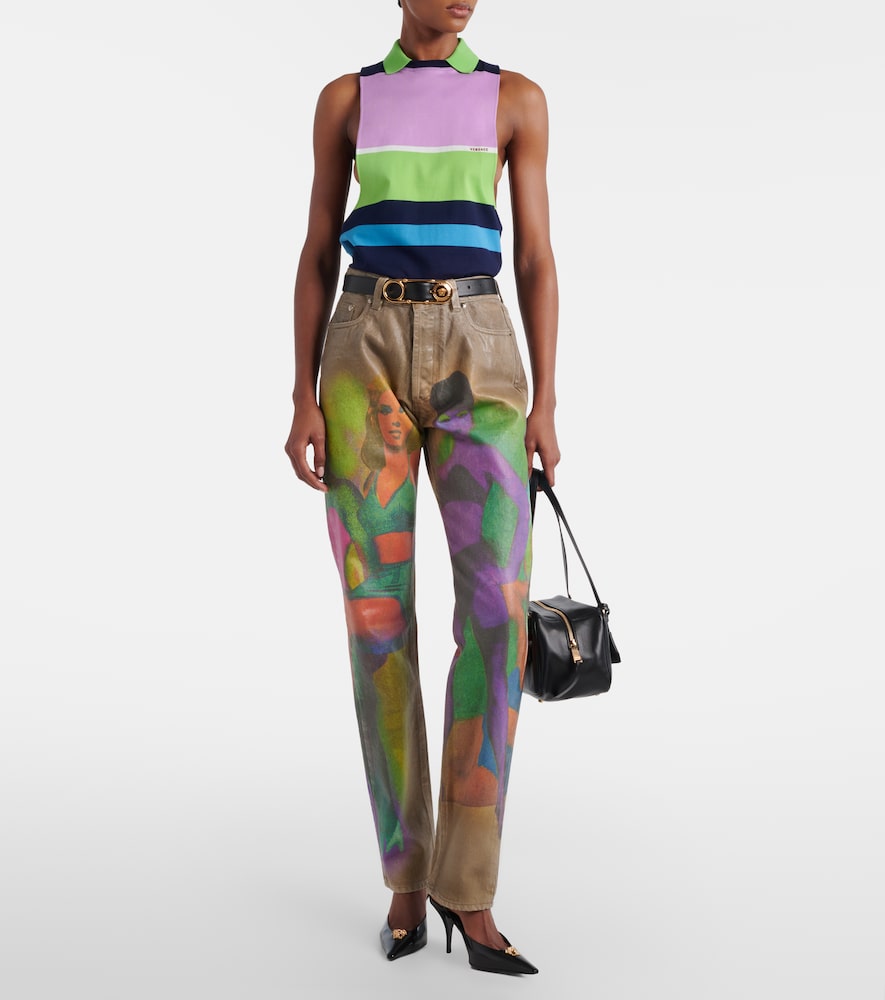 Printed straight jeans