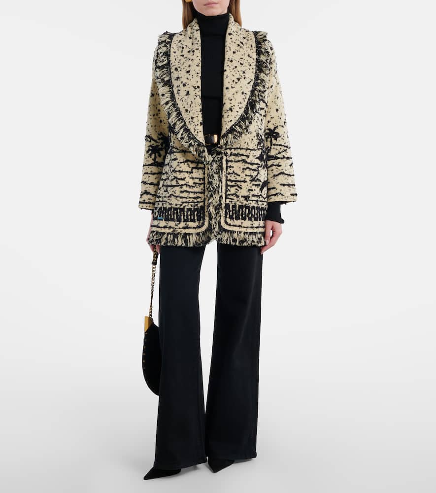 Ocean Whispers fringed wool-blend cardigan