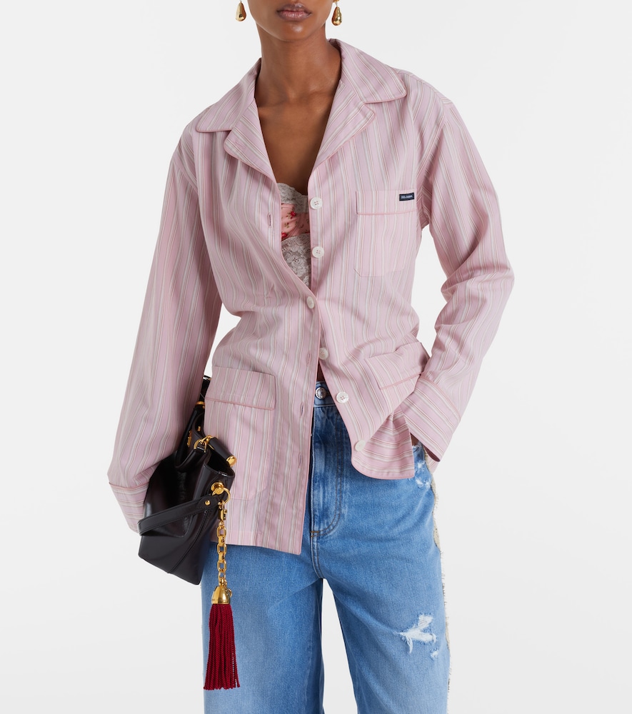 Belted striped shirt
